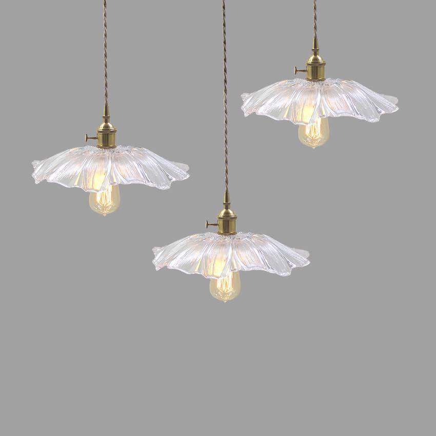 Japanese glass flower pendant light - vue 4 sur 5