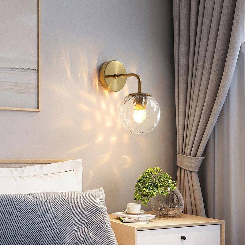 Led wall light with glass globe