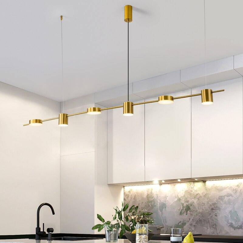 Elongated luxury metal LED chandelier - vue 7 sur 14