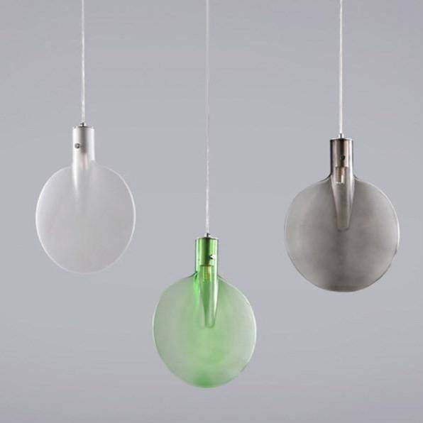 Coloured glass disc LED pendant light - vue 4 sur 6