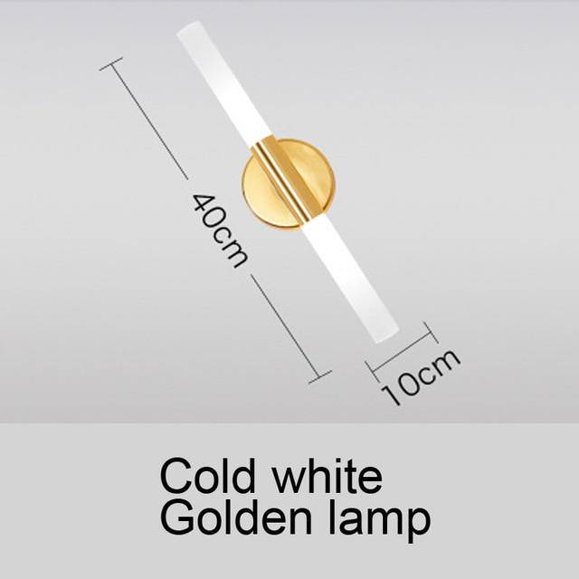 Designer wall light with gold bar and glass LED - vue 6 sur 8