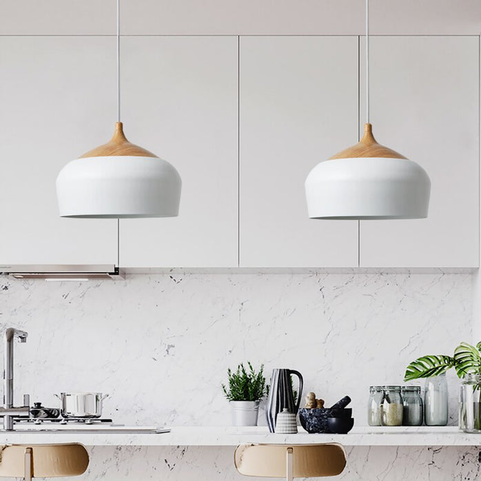 Modern wood and metal pendant light Elina