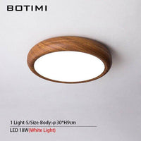 Modern round wood-effect LED ceiling light