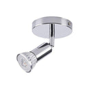 Chrome ceiling light bar with LED spotlights