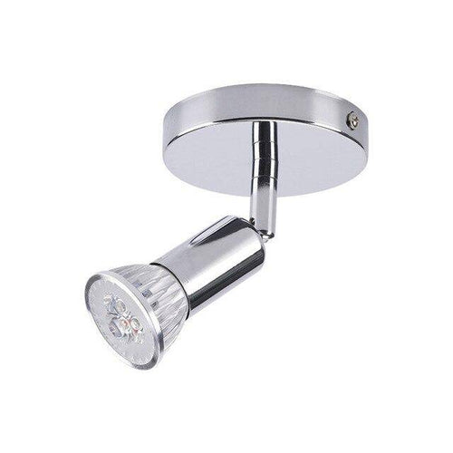 Chrome ceiling light bar with LED spotlights