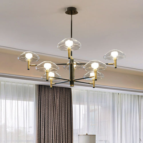 Modern glass jellyfish-shaped shade chandelier Hailey - vue 8 sur 8