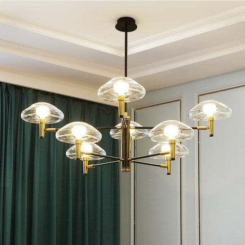 Modern glass jellyfish-shaped shade chandelier Hailey - vue 6 sur 8