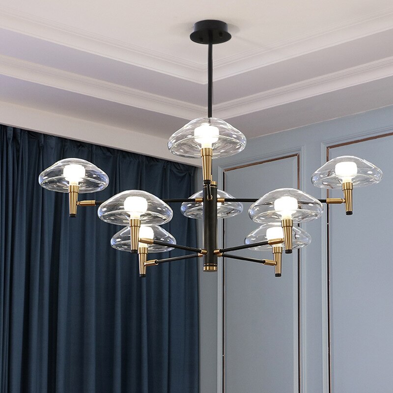 Modern glass jellyfish-shaped shade chandelier Hailey