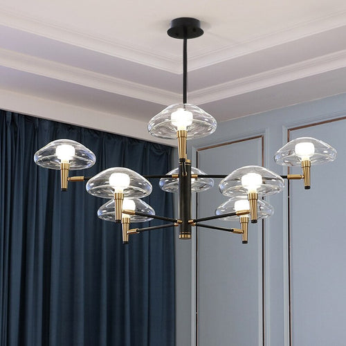 Modern glass jellyfish-shaped shade chandelier Hailey - vue 3 sur 8