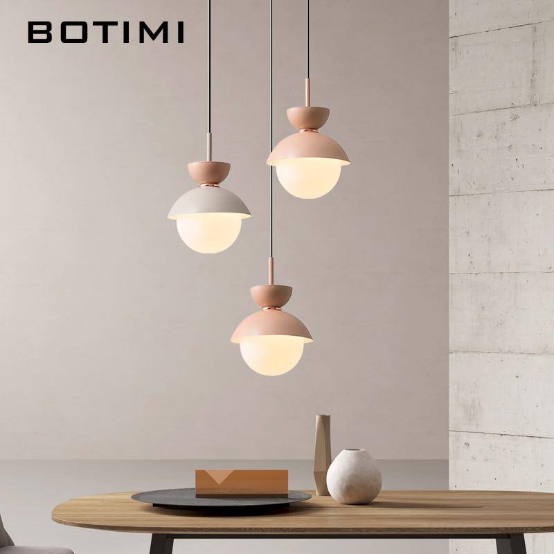 Coloured glass and metal LED pendant light Hang