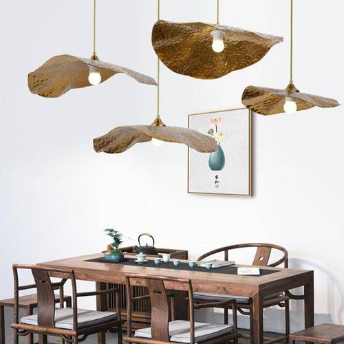 Chinese style lotus leaf pendant light - vue 4 sur 8