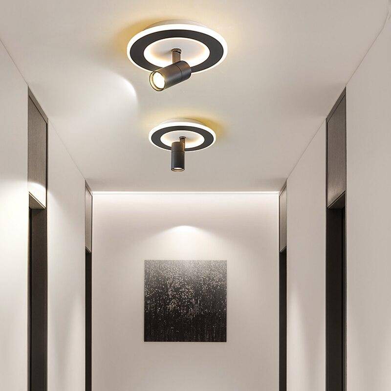Mosko round black metal LED ceiling light - vue 3 sur 4