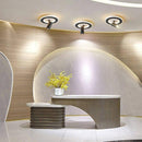 Mosko round black metal LED ceiling light
