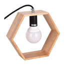 Designer wooden LED table lamp with geometric shapes boti