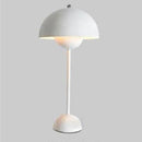 Modern coloured metal LED desk lamp with rounded shade