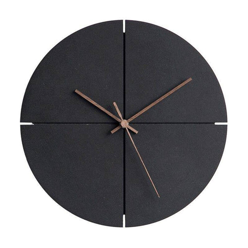 Black round designer wall clock 30cm House - vue 7 sur 6