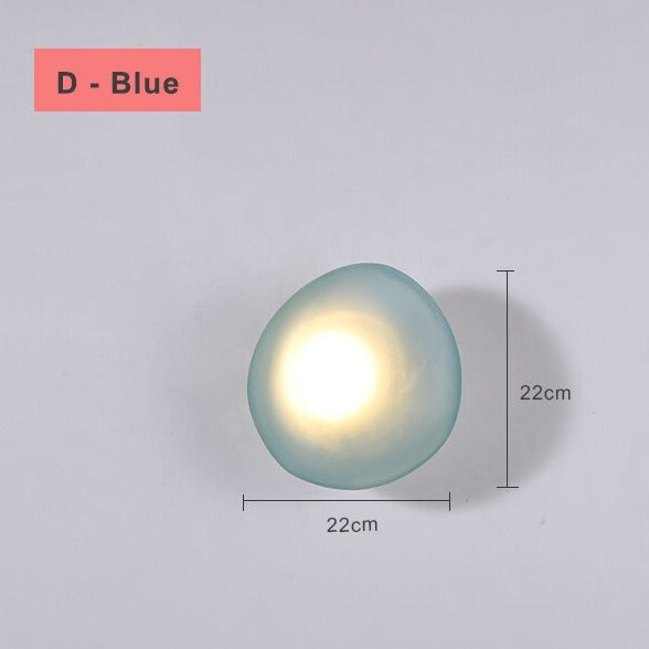 LED designer wall light in the shape of colored stone Manar