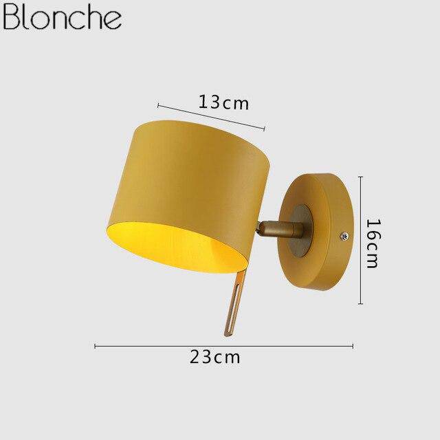 Sconce cylindrical LED design wall light in colored metal