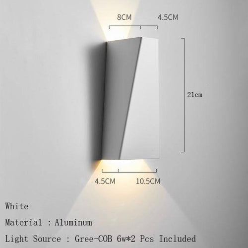 Geometric brushed metal LED wall light - vue 16 sur 18