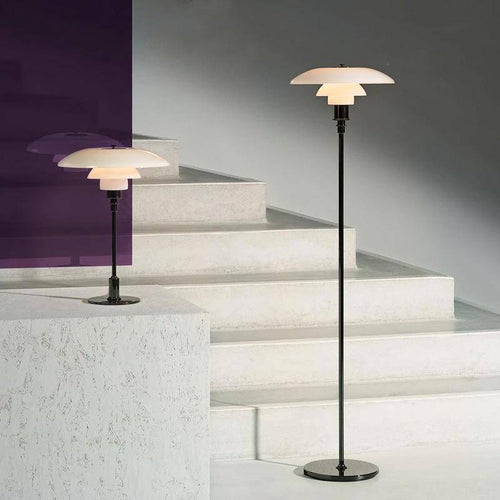 Creative black or chrome LED designer floor lamp - vue 4 sur 9