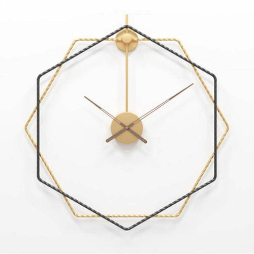 Staggered hexagons design wall clock in metal - vue 7 sur 7