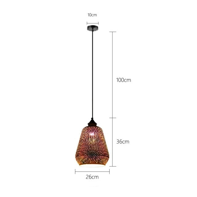 Modern Kaili 3D multicolor glass pendant light - vue 6 sur 17