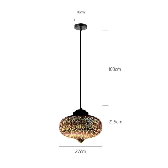 Modern Kaili 3D multicolor glass pendant light - vue 7 sur 17