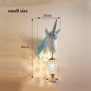 Modern unicorn-shaped children's wall light Eysa