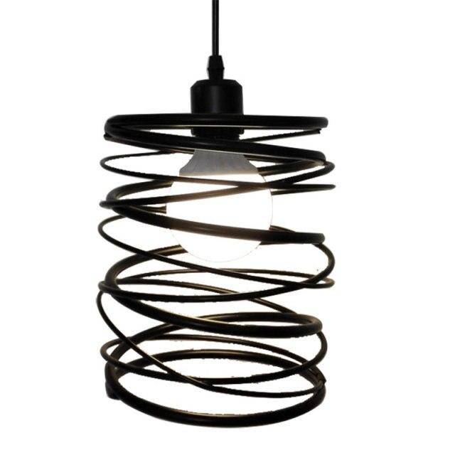 Modern LED pendant light in black metal