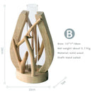 Designer glass vase with wooden base Hydro style