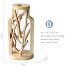 Designer glass vase with wooden base Hydro style