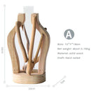 Designer glass vase with wooden base Hydro style