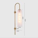 Designer LED wall light with elongated shade in colored glass and metal
