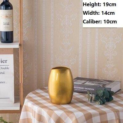 Designer vase in golden ceramic with a geometric style - vue 7 sur 11