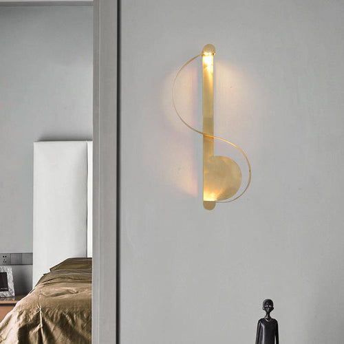 Gold LED designer wall light Moma style - vue 3 sur 6