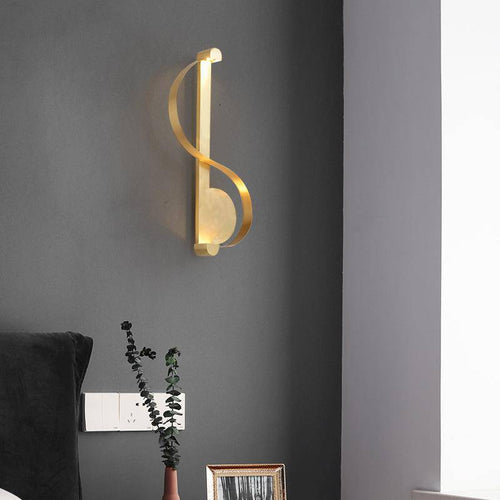 Gold LED designer wall light Moma style - vue 4 sur 6