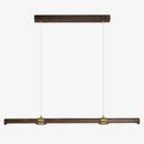 Designer LED pendant light with elongated wooden tube creative style
