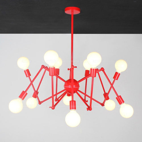 Designer metal chandelier with adjustable articulated arms spike - vue 6 sur 6