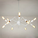 Designer metal chandelier with adjustable articulated arms spike