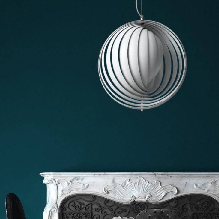 Designer LED pendant light with spherical Loft-style lampshade