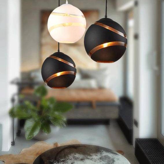 Designer LED pendant light with glass stone globe Lofty