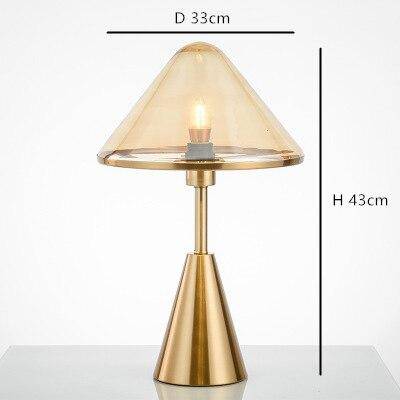 Design LED table lamp with gold metal conical base - vue 7 sur 9