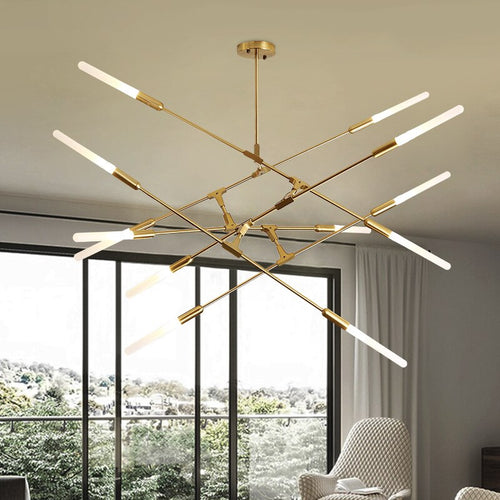 Modern LED chandelier with illuminated ends Suvan - vue 3 sur 11