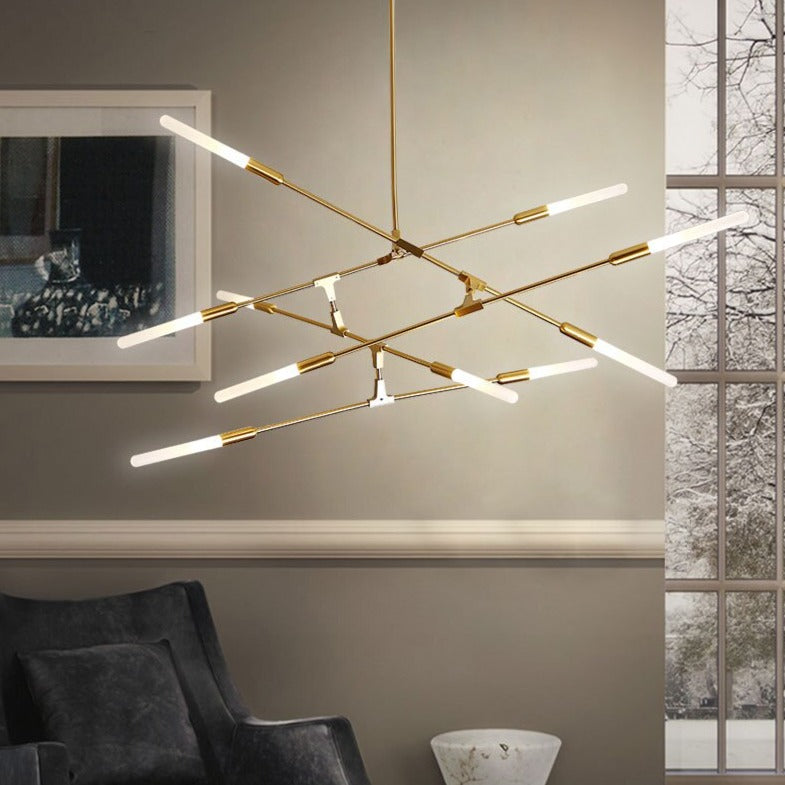 Modern LED chandelier with illuminated ends Suvan - vue 4 sur 11