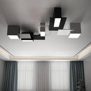 Modern geometric black and white LED ceiling light