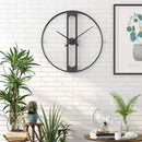 Round designer wall clock in retro metal 50cm Garden