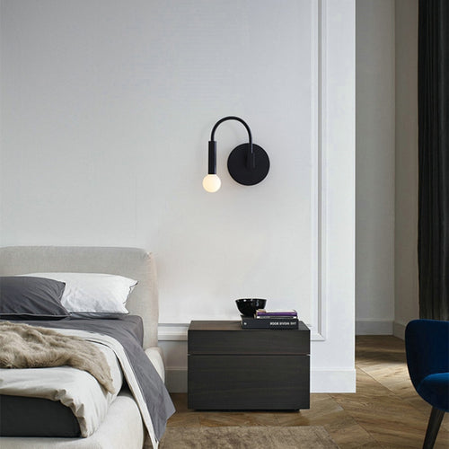 Modern metallic arc LED wall light Iraide - vue 5 sur 9