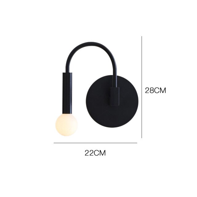 Modern metallic arc LED wall light Iraide