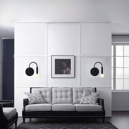 Modern metallic arc LED wall light Iraide - vue 7 sur 9