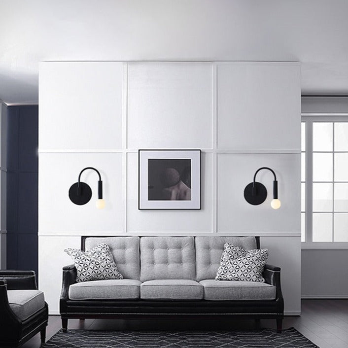 Modern metallic arc LED wall light Iraide - vue 6 sur 9